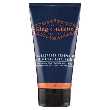 King C. Gillette Gel da Barba Trasparente con Tè Bianco e Olio di Argan 150 ml